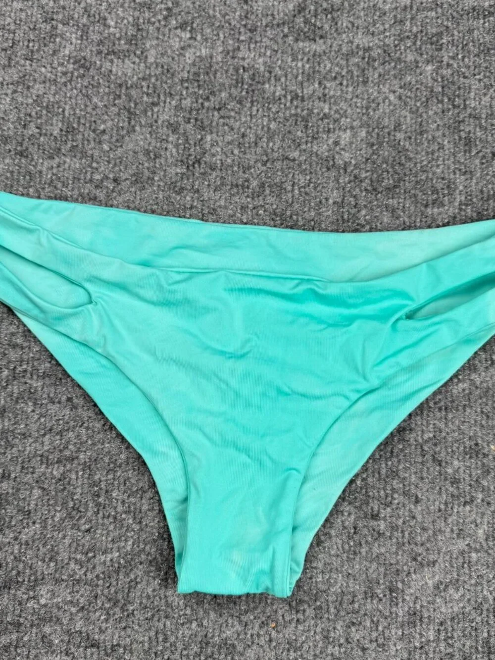 Teal Bikini Bottom Side Cutouts Women No size tag check measurements fit M/L
